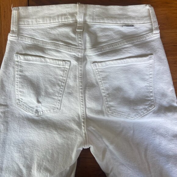 Like NEW Daze Just Right White Raw Hem Straight Jeans Sz 25 - Picture 3 of 4